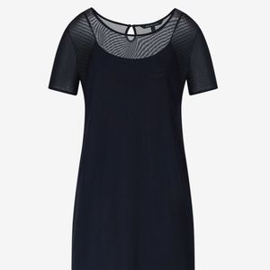 Short Sleeved Navy Blue Dress